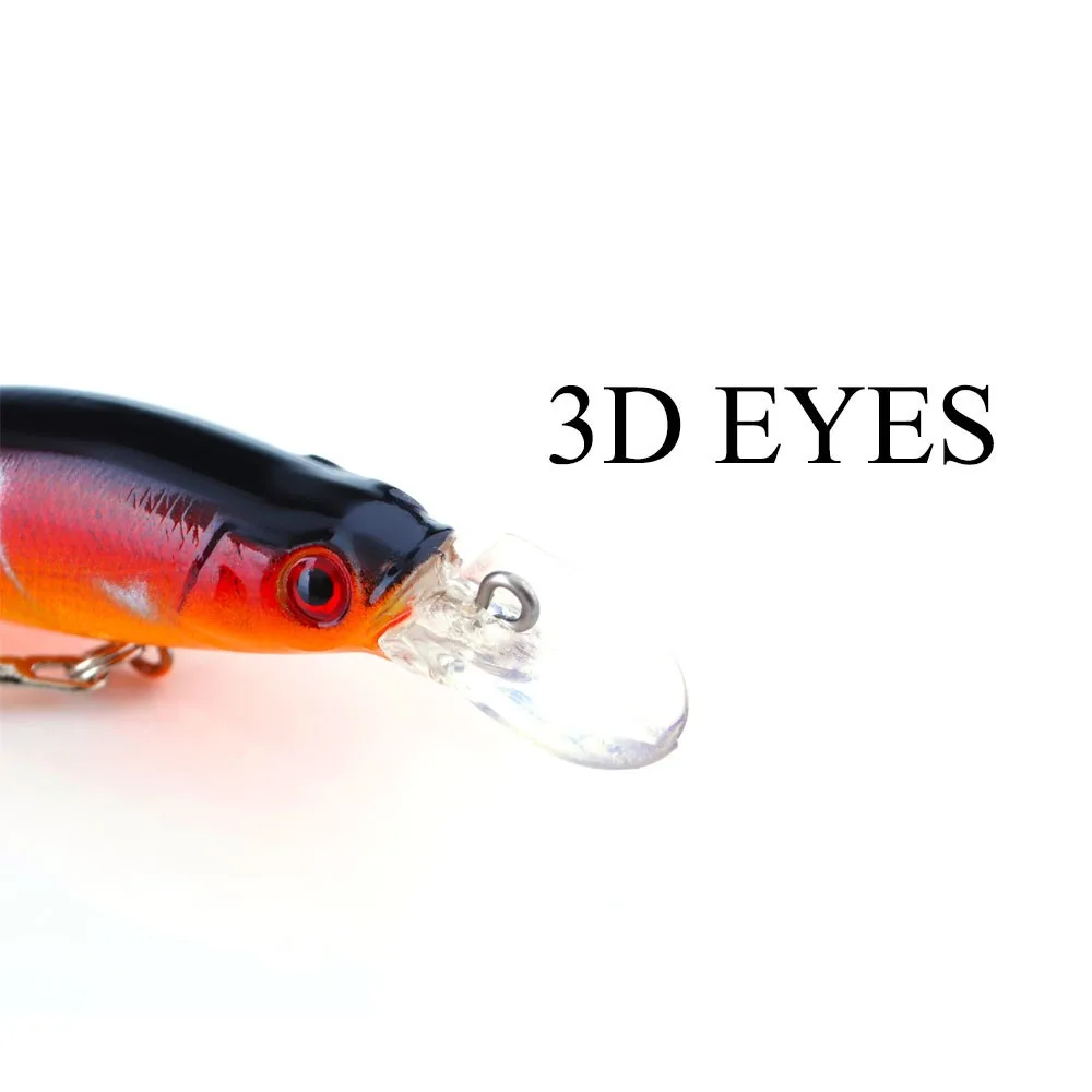 FTK 8,5g 8,5 cm señuelo de pesca Minnow ojos 3D cebo Artificial duro señuelos nadar Jerkbait Wobblers aparejos de pesca - imagen 4