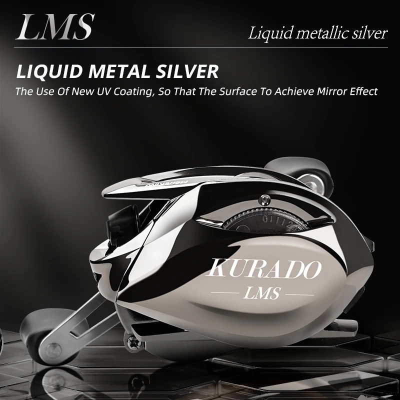 Carrete de pesca MEREKING KURADO Baitcasting 6,3: 1 relación de engranaje de alta velocidad 10Kg arrastre máximo bobina de pesca con freno magnético de agua dulce y salada - imagen 3