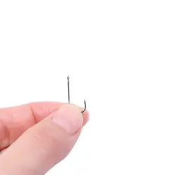 Anzuelo de pesca con mosca afilado con púas en la espalda, anzuelo de púas antioxidante, anzuelo de cebo estrecho compensado, anzuelo de pesca de vástago largo de acero rico en carbono