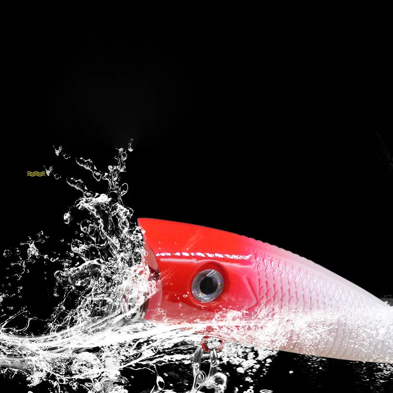 Señuelo de pesca Topwater, cebo duro con anzuelo triple, señuelo de manivela, aparejos artificiales, 6g, 6cm - imagen 3