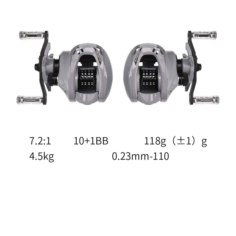 Carrete Baitcasting ultraligero Fishingfans – Carbono 7.2:1 10+1BB