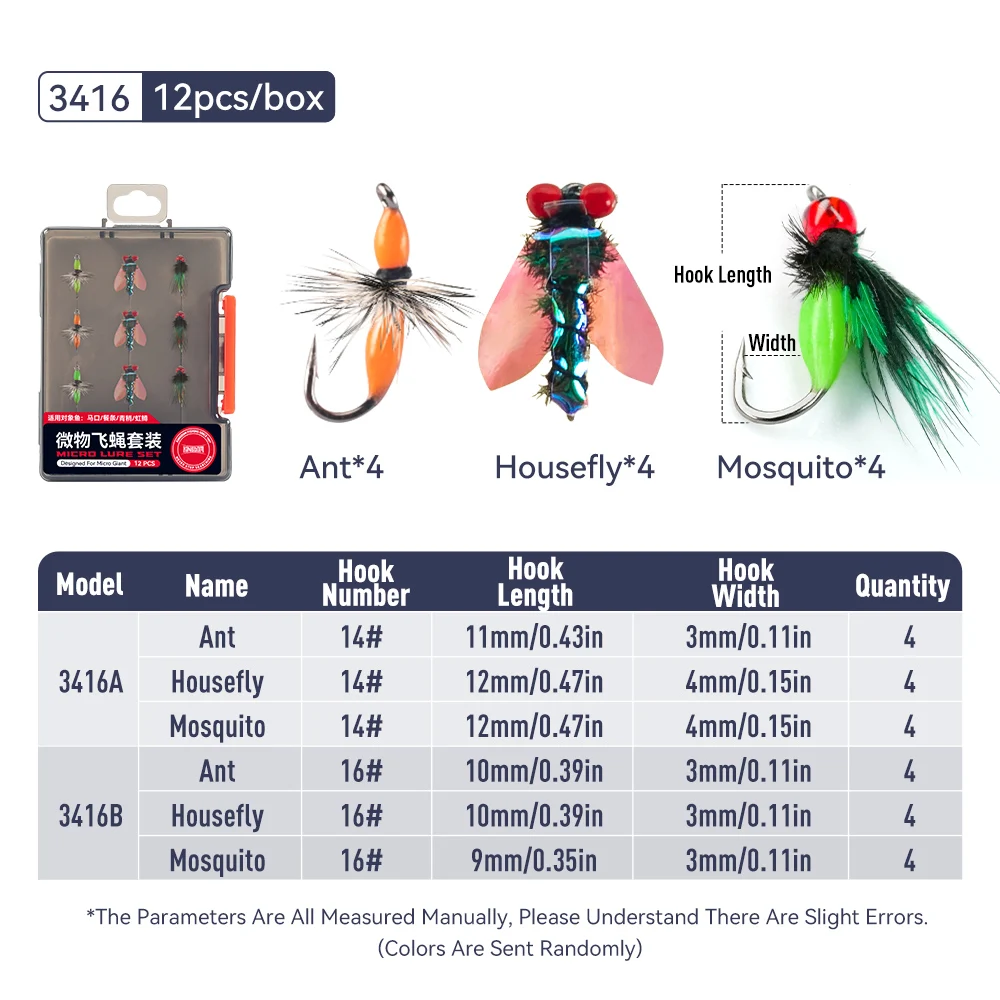 Kingdom 12 piezas Bead Head Juego de señuelos de pesca con mosca 12 #   14 #   16 #   Anzuelo de púas con mosca biónica, mosca de ninfa, señuelos de pesca de trucha de hundimiento rápido - imagen 4