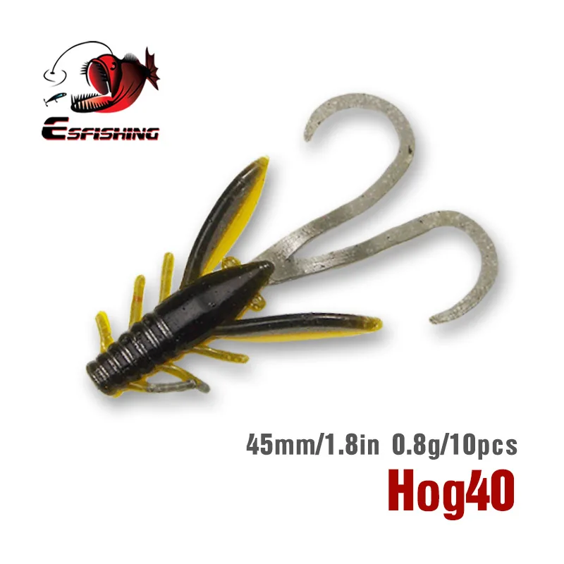 Señuelos de pesca KESFISHING camarones HOG 40 45mm perca Leurre Souple inyección de aroma y sales cebos blandos pescado hielo - imagen 4