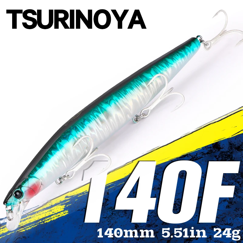 TSURINOYA 140F ultralargo fundición flotante Minnow STINGER 140mm 24g cebo duro grande Artificial señuelo de pesca de mar