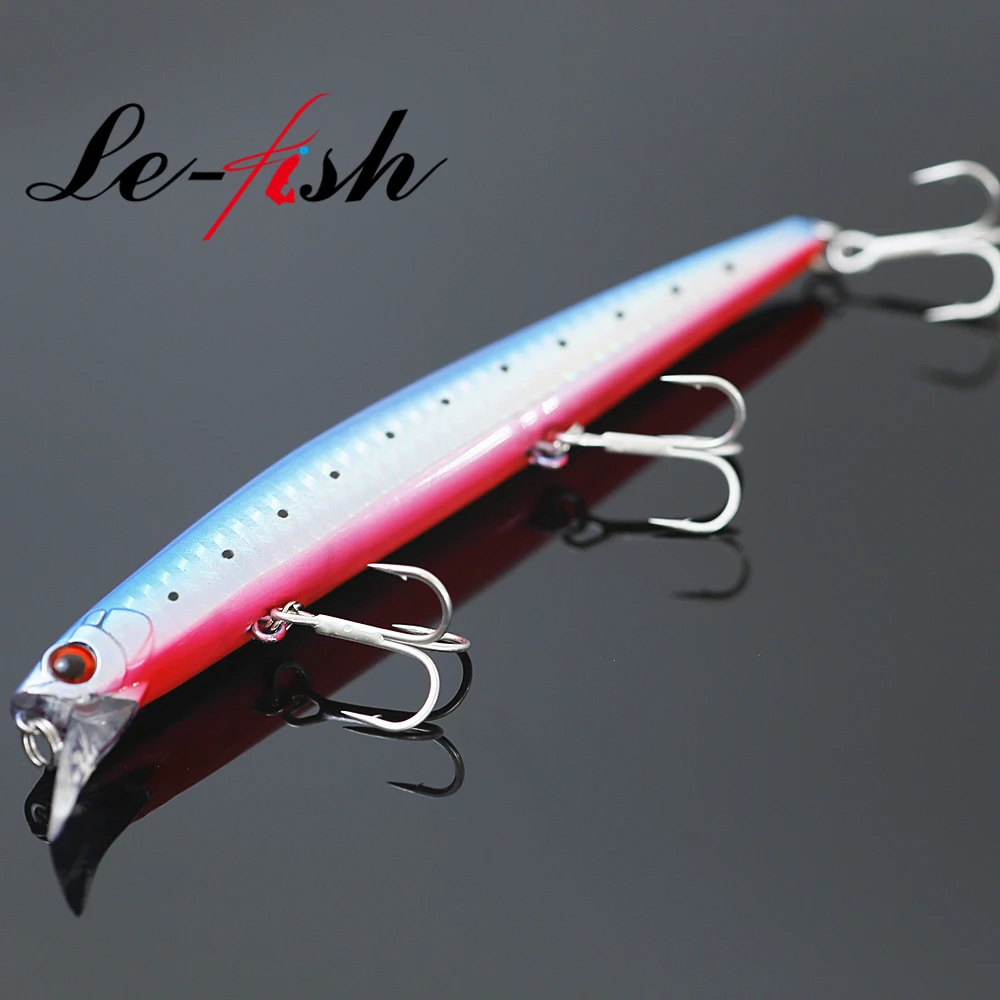 Le Fish-SEÑUELOS flotantes de pesca de lubina, cebos de pececillo con señuelo duro, aparejos Wobblers de buena acción Pi, 140mm, 18,5g - imagen 5