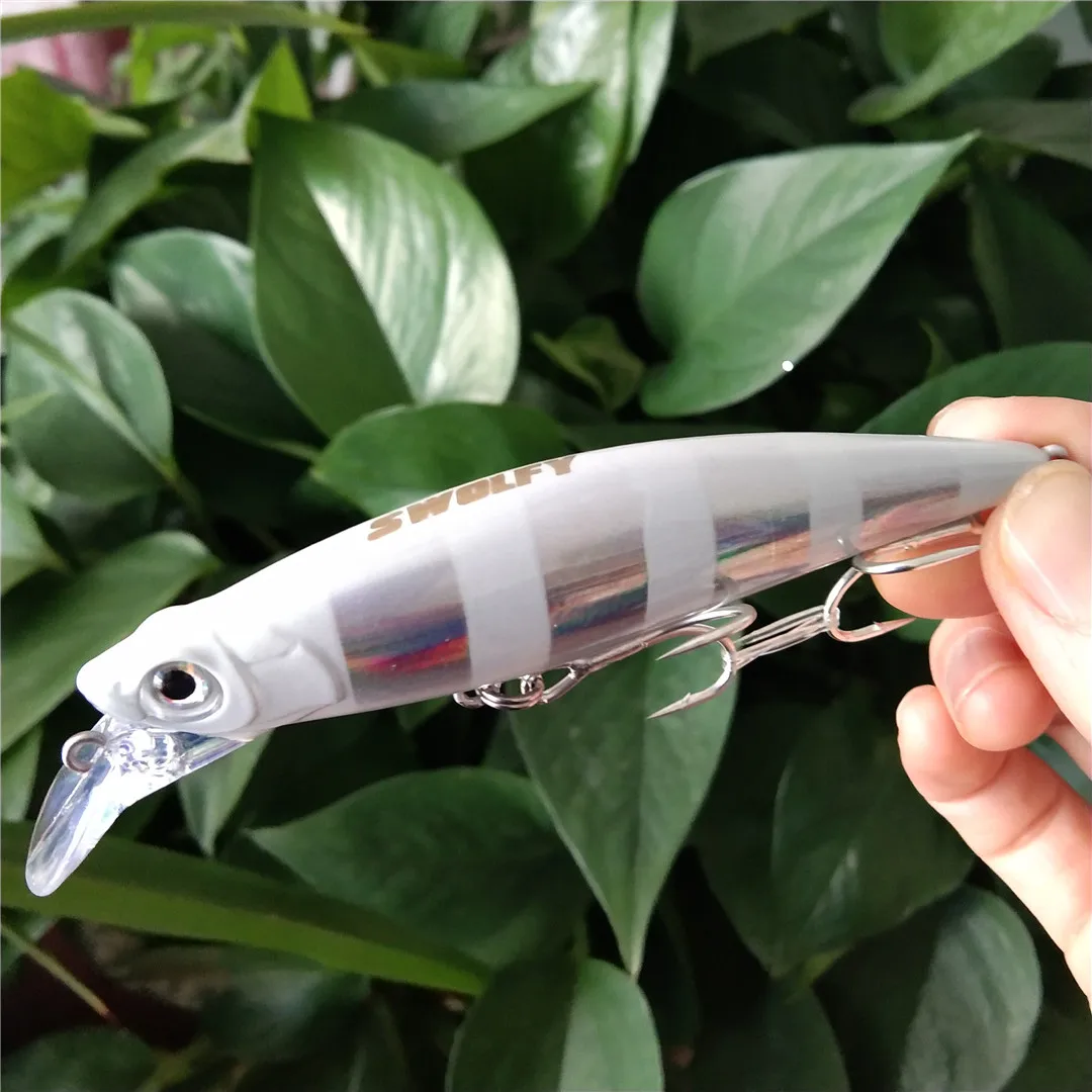 Swolfy 4 Uds 90mm 33g Señuelos de pesca de pececillo hundido Jerkbaits buena acción Wobblers Color azul rosa cebos duros lubina - imagen 2