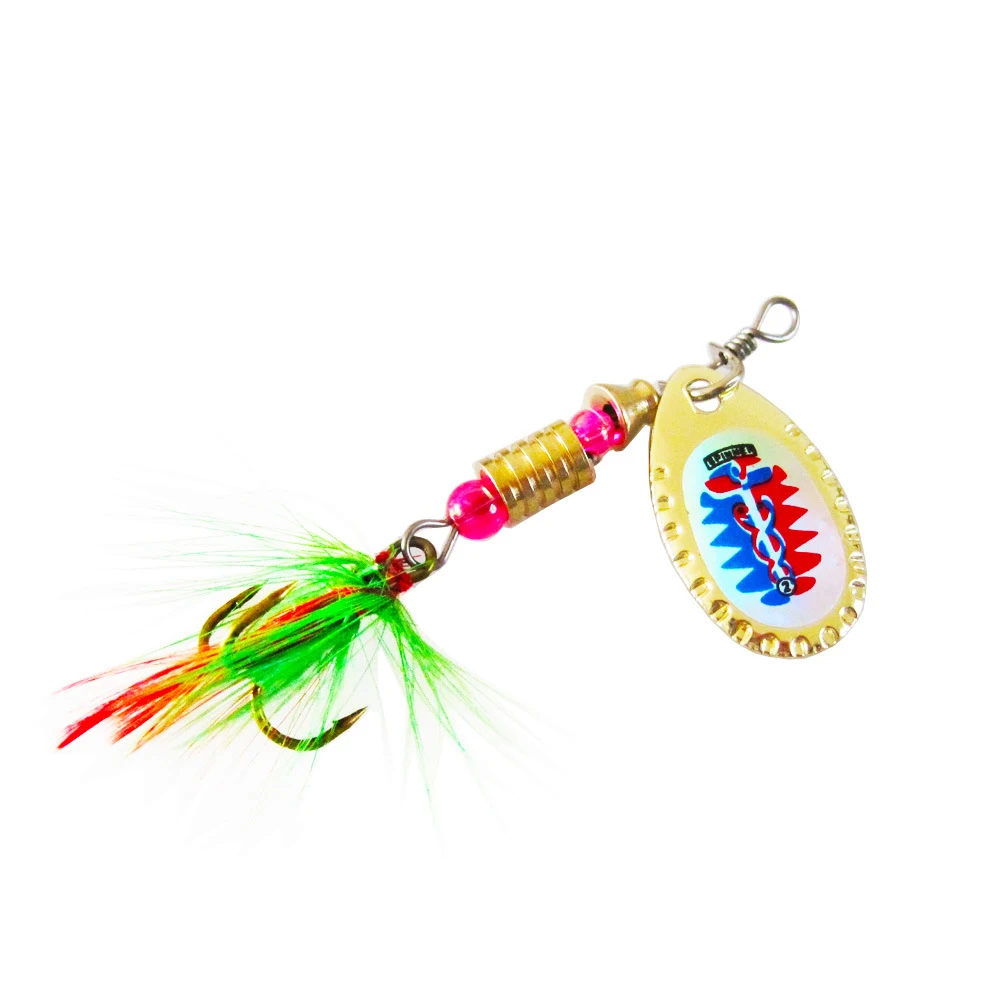 Juego de cebo giratorio de Metal con plumas, señuelo de pesca giratorio de 16 piezas, Crankbaits artificiales, Wobblers para Lucio, Kit de ganchillo para agua salada - imagen 5