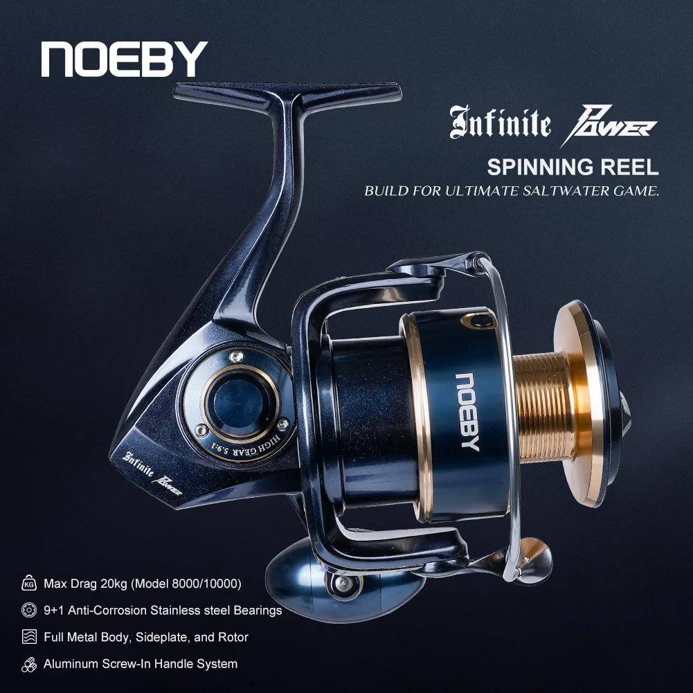 Noeby Infinite Power 5000H/6000H/8000H/10000H Spinning Agua Salada