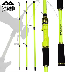 BAKAWA-caña de pescar de fundición giratoria, 4 secciones, 1,8 m, 2,1 m, ultraligera, varillas de señuelo de viaje, alimentador de carpa, aparejos de agua dulce y salada