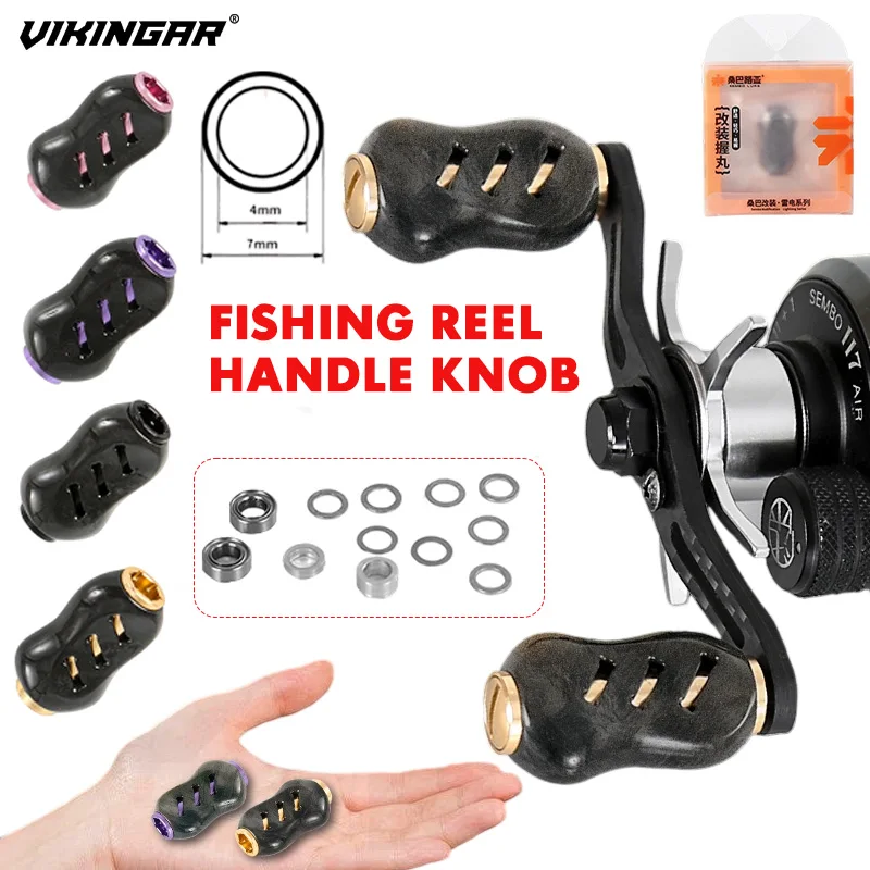 VIKINGAR, 1 Uds., mango de carrete de pesca, perilla de carbono, traje, eje de 4MM, perilla de materiales de carbono, aleación de aluminio, accesorios para peces Diy, nuevo