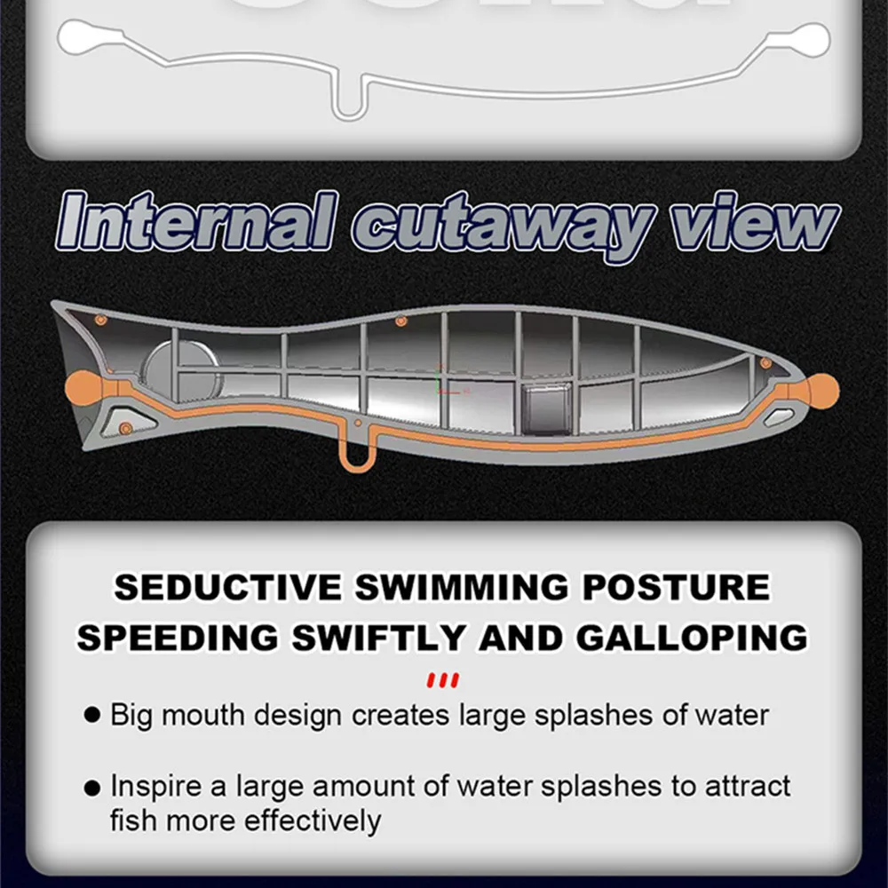 Señuelo de pesca GRS Popper, cebo de superficie flotante Topwater de 107g con anzuelos triples, cebos duros de mar de agua salada de boca grande, productos de pesca - imagen 5
