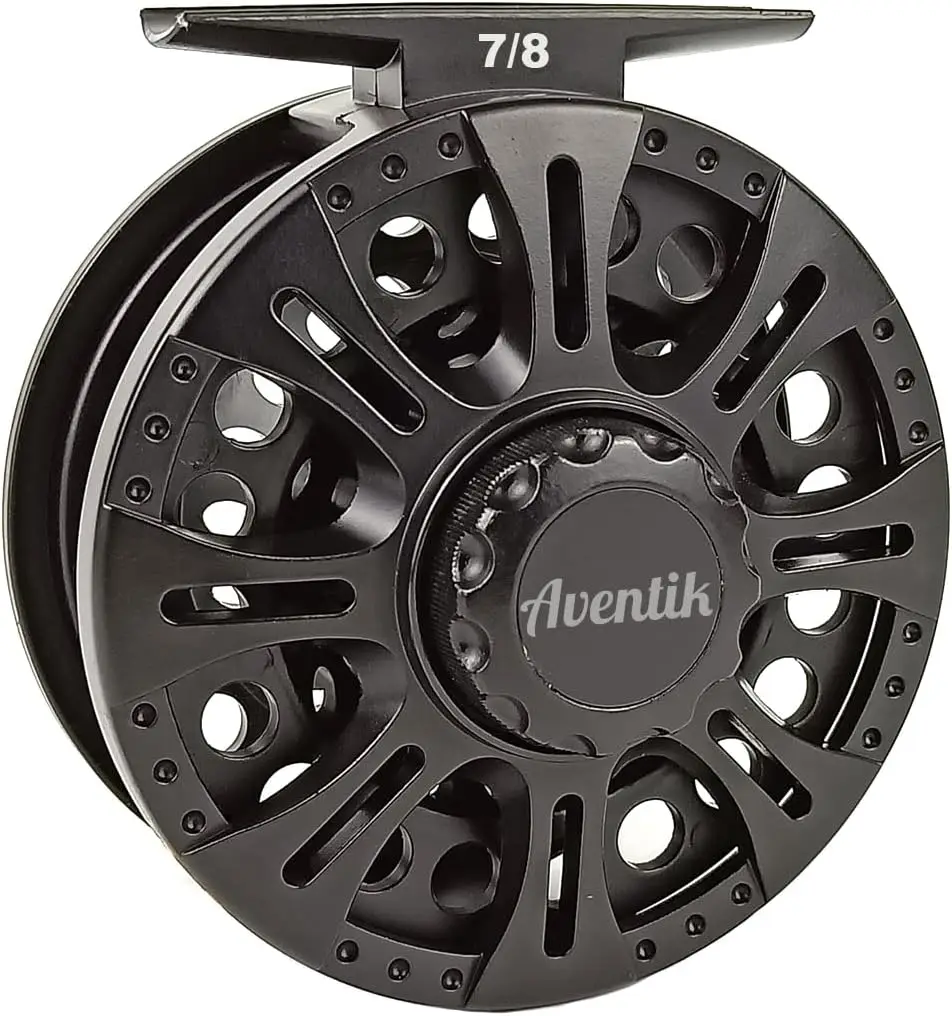 Aventik HVCE Graphite Fly Reel Sistema de arrastre central Classic III Graphite Tamaños de eje grande 3/4, 5/6, 7/8 Carretes de pesca con mosca - imagen 2