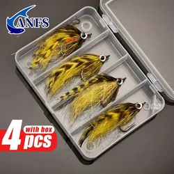ANFS Señuelos de Mosca Grizzly para Salmón y Lubina