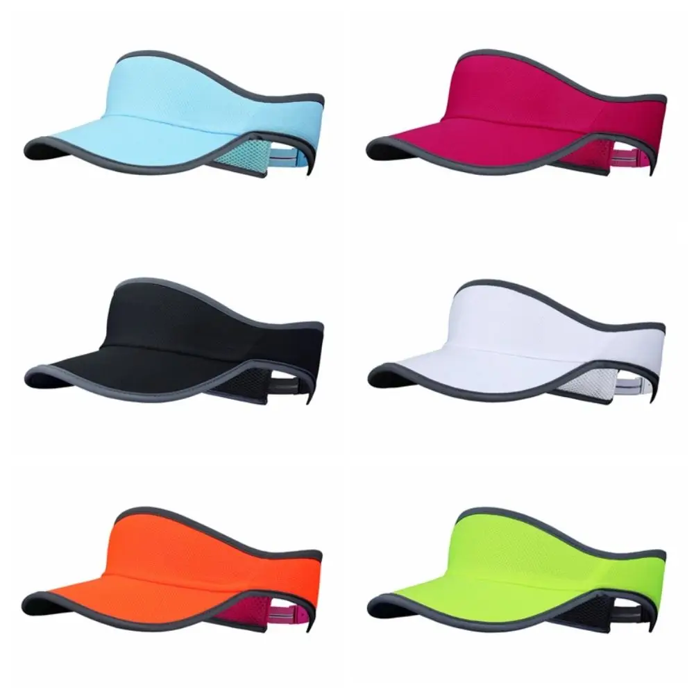 Visera de malla de verano, tapa superior vacía, sombrilla ajustable, sombrero para el sol, protección solar transpirable, sombrero de tenis para correr y viajar