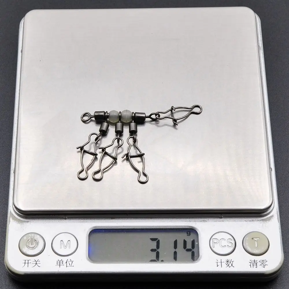 Conector de clavija de pesca luminosa, diseño luminoso, característica brillante, mecanismo giratorio, conector de cuentas brillantes, plantilla de calamar, 5 uds. - imagen 5