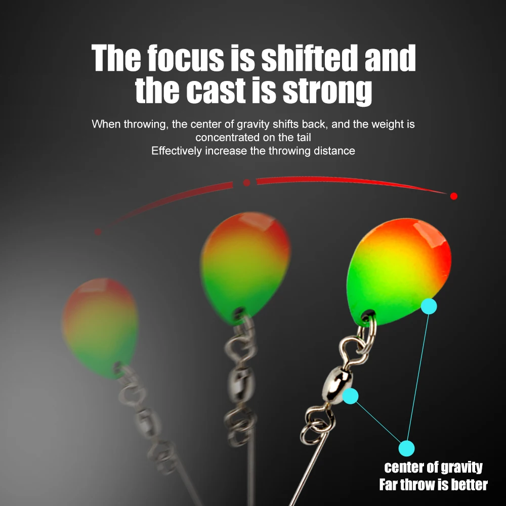 Señuelo de pesca giratorio sin gancho, cebo Artificial duro de Metal, accesorios de pesca de Lucio, 10 piezas, 1,5g, 1,7g - imagen 5