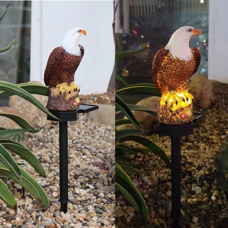 Estatua de Águila con Lámpara Solar LED – Impermeable para Jardín - imagen 2