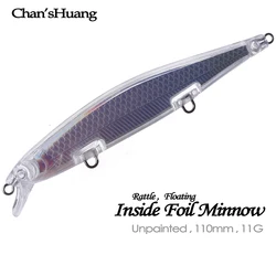 Señuelos Minnow flotantes Chan'sHuang – Cebo artificial sin pintar para DIY