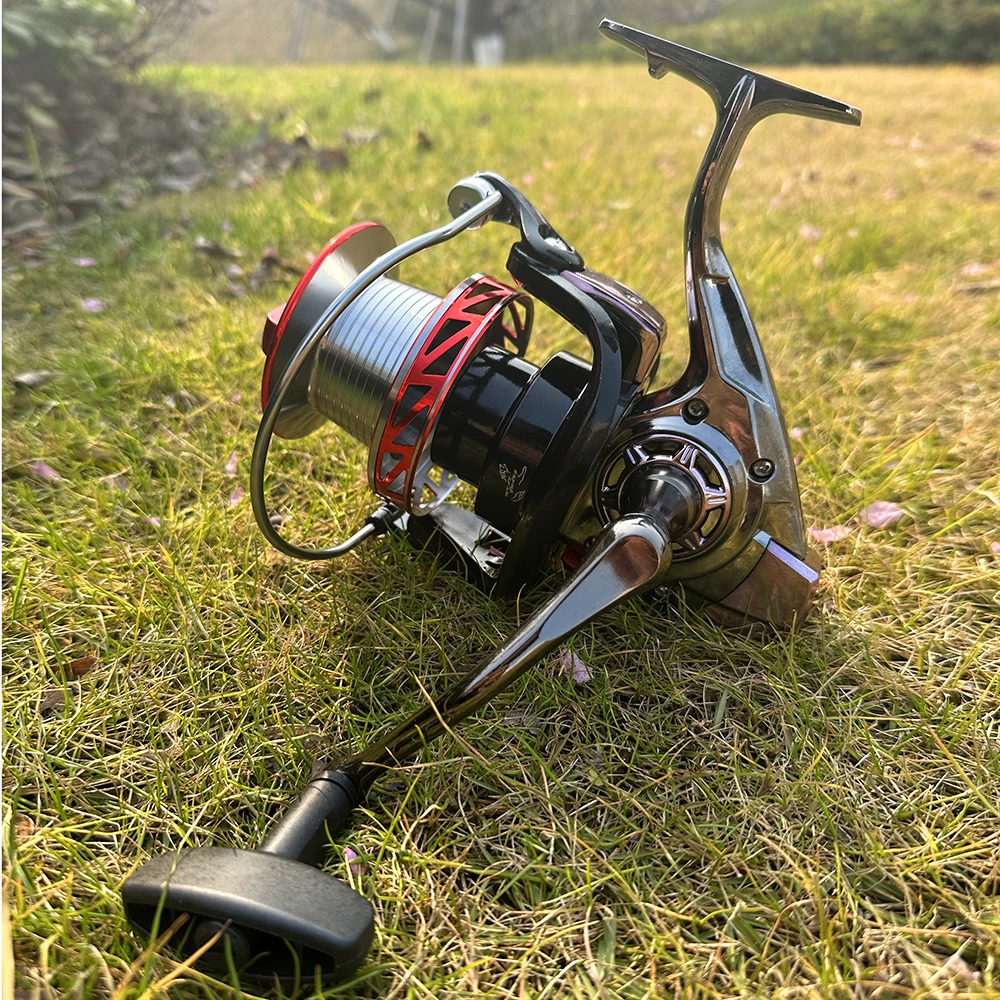 Carrete de Pesca giratorio de rueda grande, potencia máxima de arrastre de 25KG, 9000, 10000, 12000, gran capacidad para Pesca de carpa, Pesca de agua dulce y salada - imagen 4