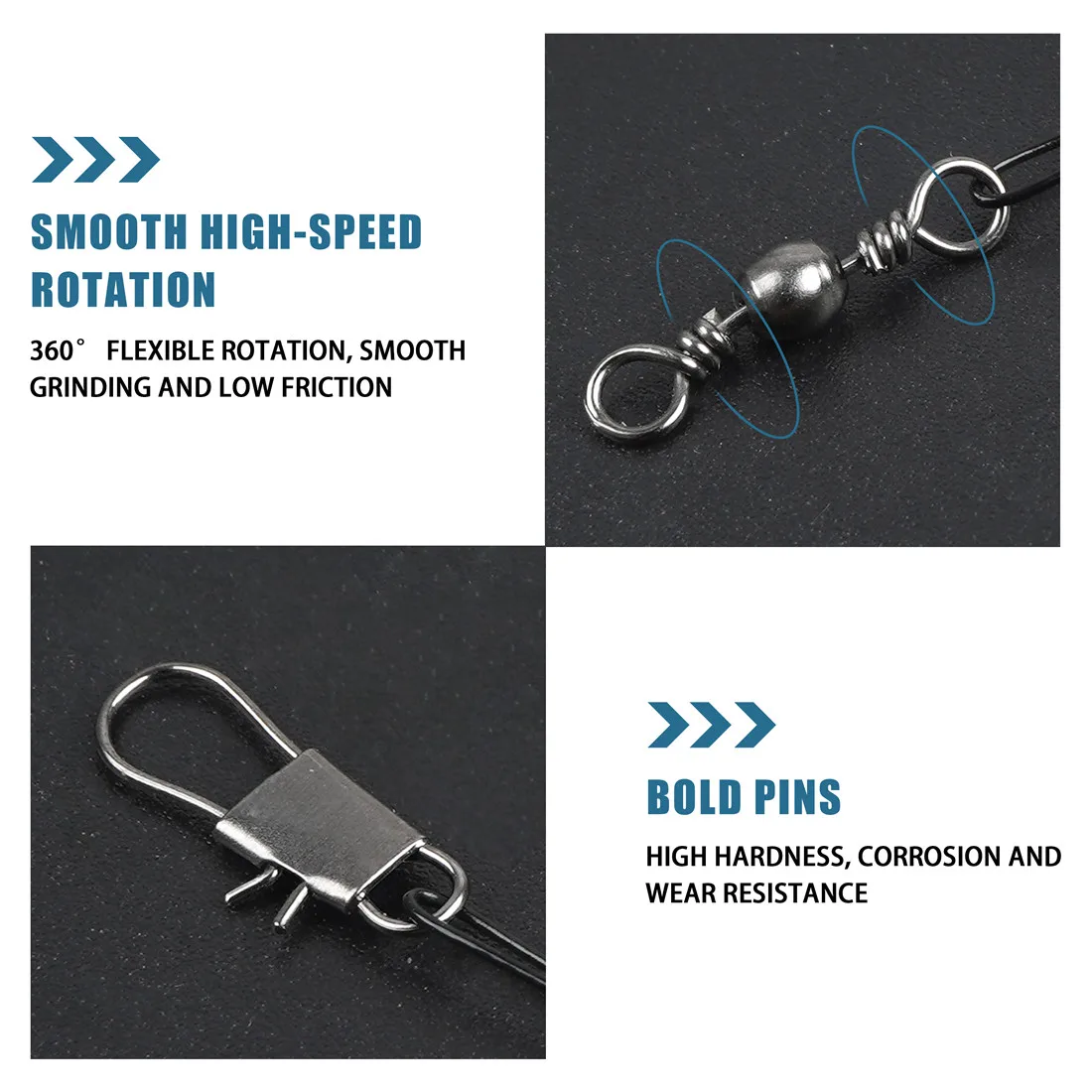 Línea líder de pesca de 60 piezas, aparejo de agua salada, líder de alambre de acero, anzuelos de señuelo, Conector de bagre - imagen 3