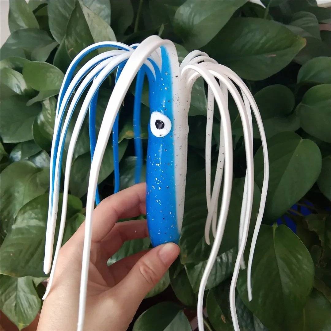 Cebo de modelado de pulpo de 30cm, señuelo biónico grande de Color, cebo de pesca de mar, cebo de calamar con ojos luminosos, pesca de perca - imagen 2