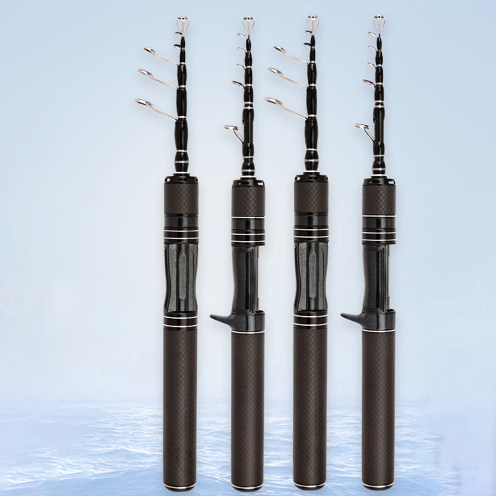 Caña de pescar telescópica de 1,5/1,8 m, 28cm, caña de pescar con señuelo portátil ultracorto para estanque de río, lago, mar, caña de pescar Universal para exteriores - imagen 4