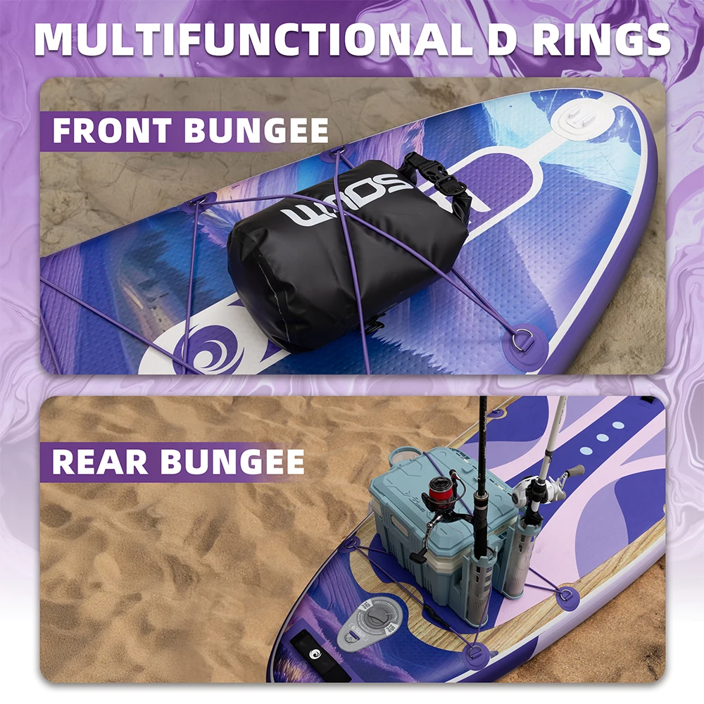 SOWM SUB tabla de Paddle inflable impermeable 11 ''x 34'' x 6'' estilo de pie para adultos pesca de Yoga acuático con accesorios SUP сап Kondрд - imagen 4