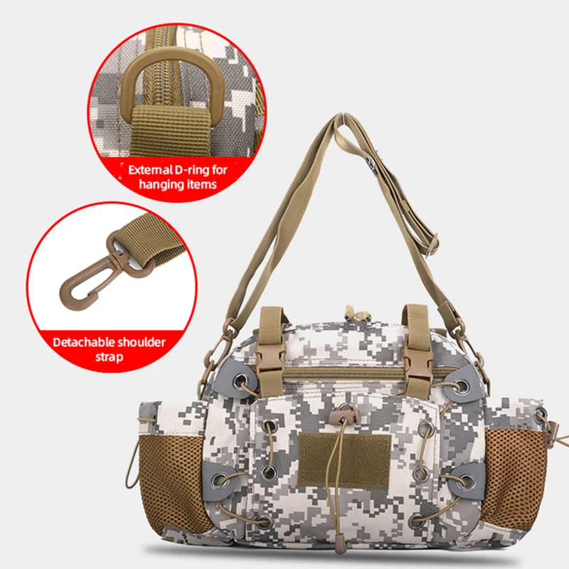 Bolsa de pecho de pesca para hombre, aparejos de señuelos de peces, almacenamiento de utilidad, chaleco de pesca, bolso de hombro táctico para exteriores, bolso cruzado de pesca deportiva - imagen 4