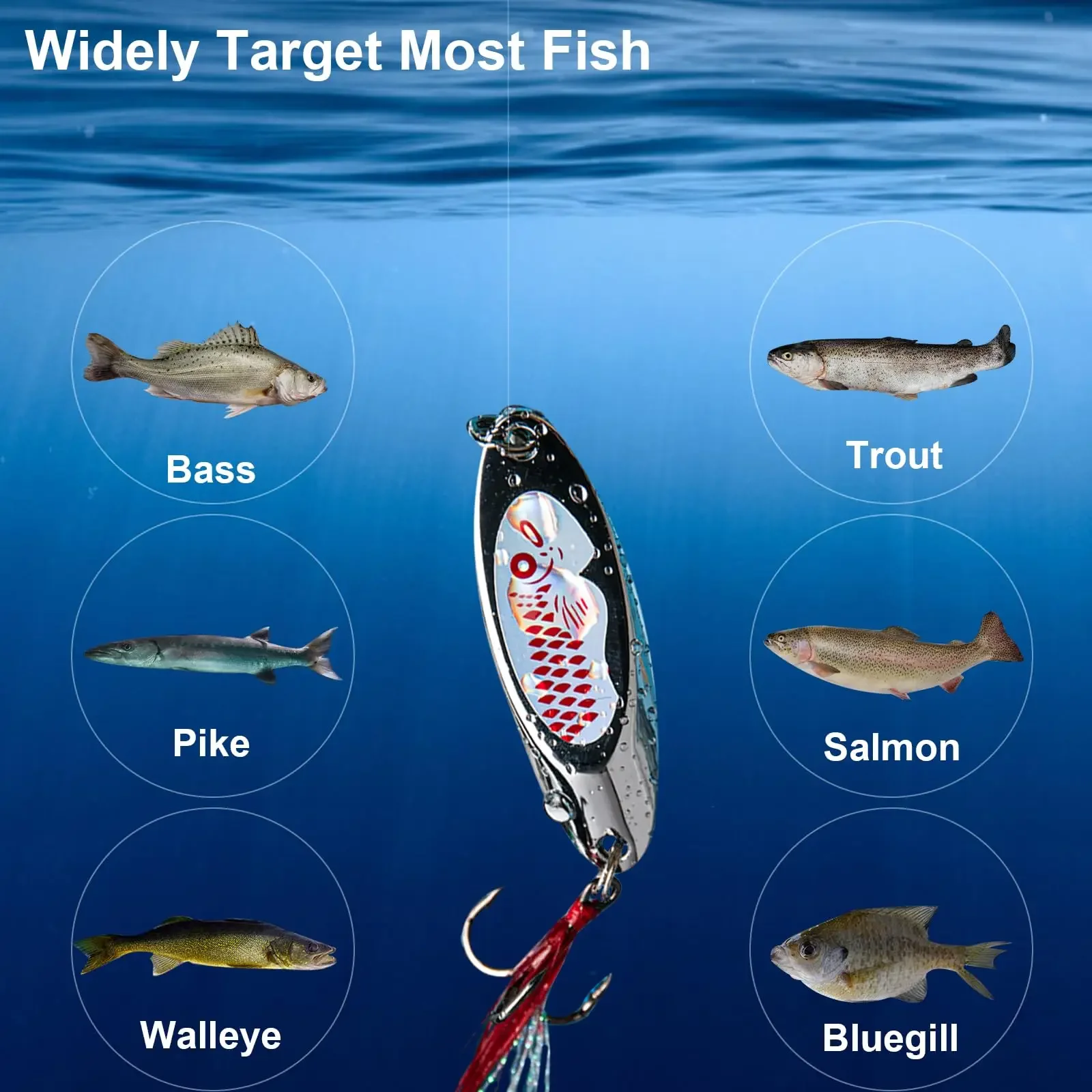 Señuelo Jigging Goture cuchara giratoria metal agua dulce y salada - imagen 5