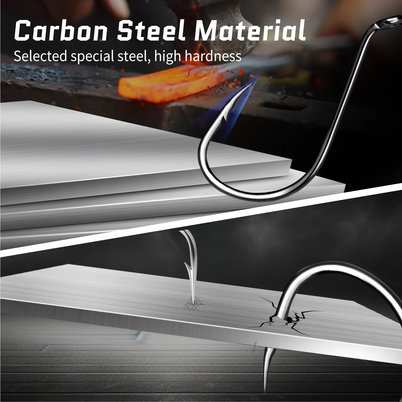 Anzuelo de pulpo negro, fuerte compensación, resistente, pesca en agua salada, 50 ~ 100 Uds. A granel - imagen 4