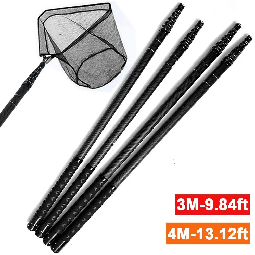 Red de pesca telescópica de gran tamaño 3M4M, localizador de Metal, red de aterrizaje de fibra de carbono, herramienta de pesca ligera y duradera, captura de seguridad - imagen 4