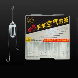 Anzuelos de pesca con púas de aleación de acero de alta calidad y jaulas para cebo, juego de caja de 4 Uds.