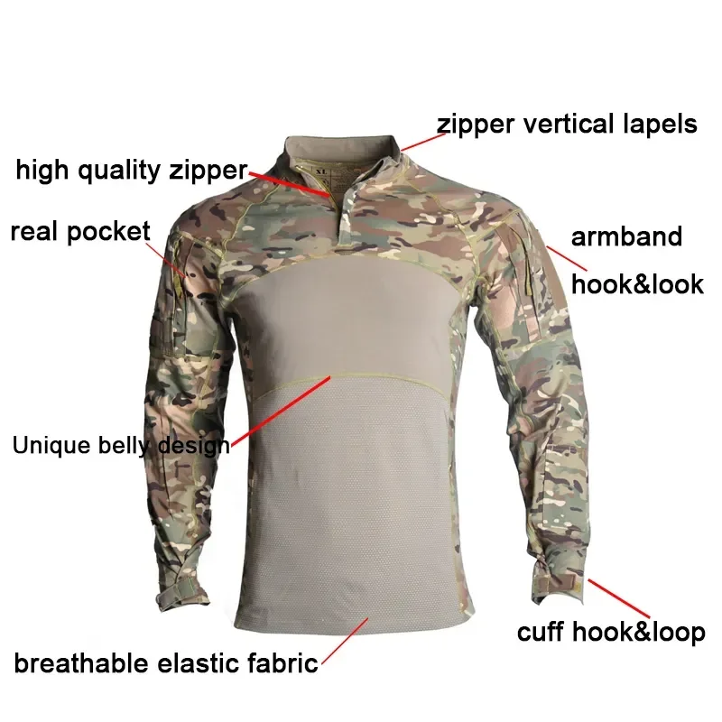 Pantalones tácticos rusos, uniformes + almohadillas, trajes de camuflaje para acampar para hombres, camisas de combate Airsoft, conjuntos Cargo para hombres - imagen 3
