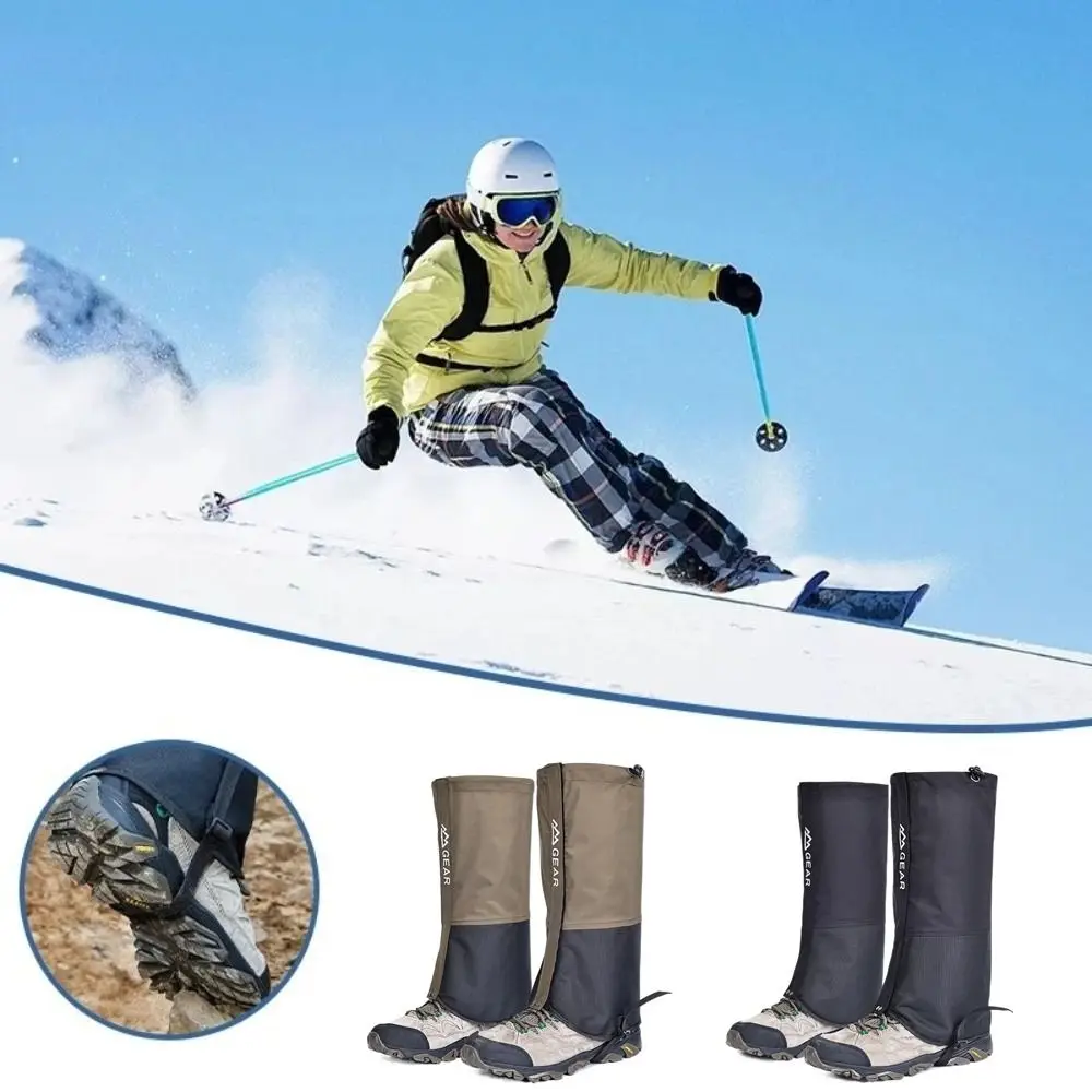 Calentadores de piernas impermeables, cubierta de pie gruesa ajustable, resistente al desgaste, cubierta protectora de piernas a prueba de viento, 1 par