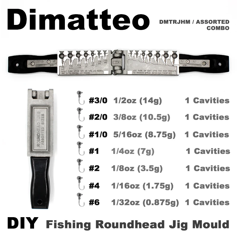 Dimatteo Molde Jig Head Redondo – Juego de pesos variados