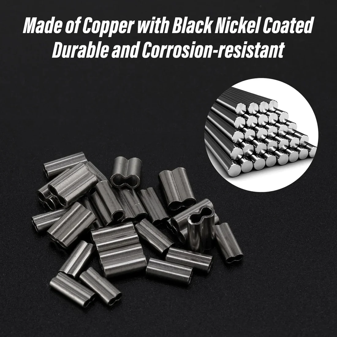 Mangas de prensado de pesca, tubo de alambre de pesca de un solo barril doble, accesorios de sedal, conector de tubo, 9KM, 50 Uds. - imagen 2