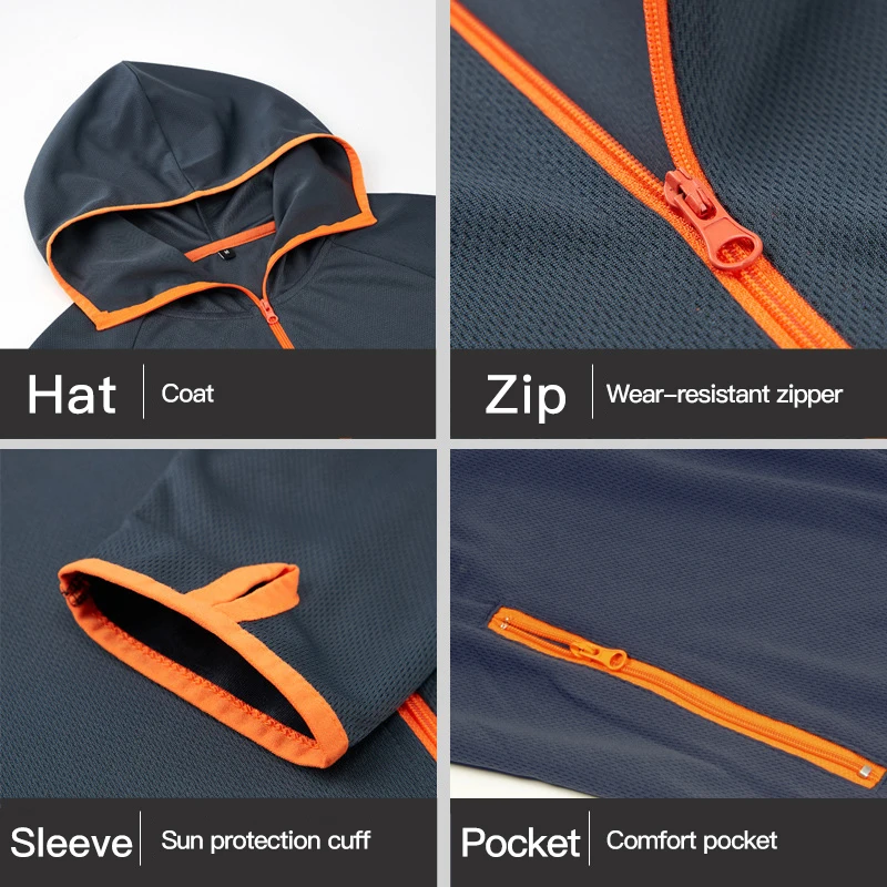 Nueva ropa de pesca repelente al agua de seda de hielo, tecnología de ropa hidrofóbica, listado de kleding, chaquetas con capucha para acampar al aire libre para hombres - imagen 4