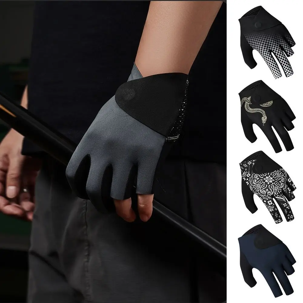 Guante de billar de mano izquierda a la moda, guante elástico antideslizante de medio dedo, guante de billar transpirable, accesorios de Fitness - imagen 2
