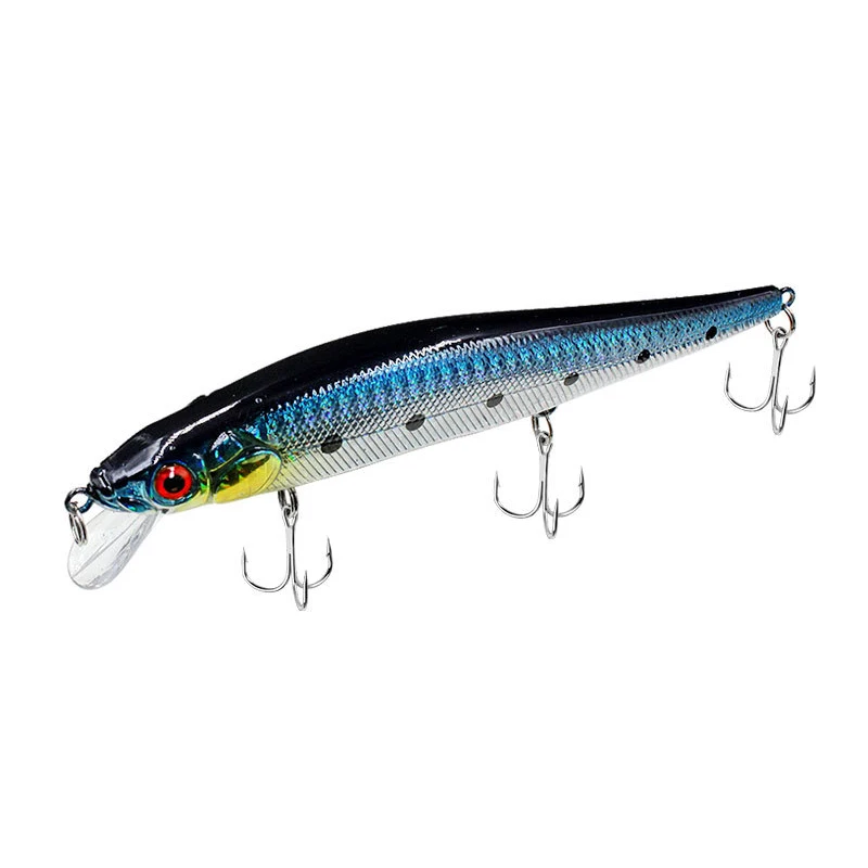 Señuelo de pesca flotante Minnow, cebo duro con anzuelo triple, aparejo de manivela, cebo Artificial, 22g, 14cm - imagen 5