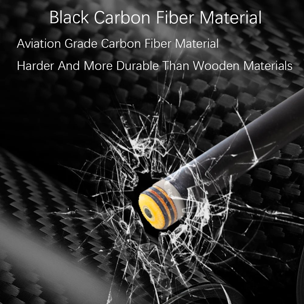 Taco de billar con eje de fibra de carbono, personalizado, directo de fábrica, OEM, tecnología negra personalizada, accesorios para tacos de billar - imagen 3