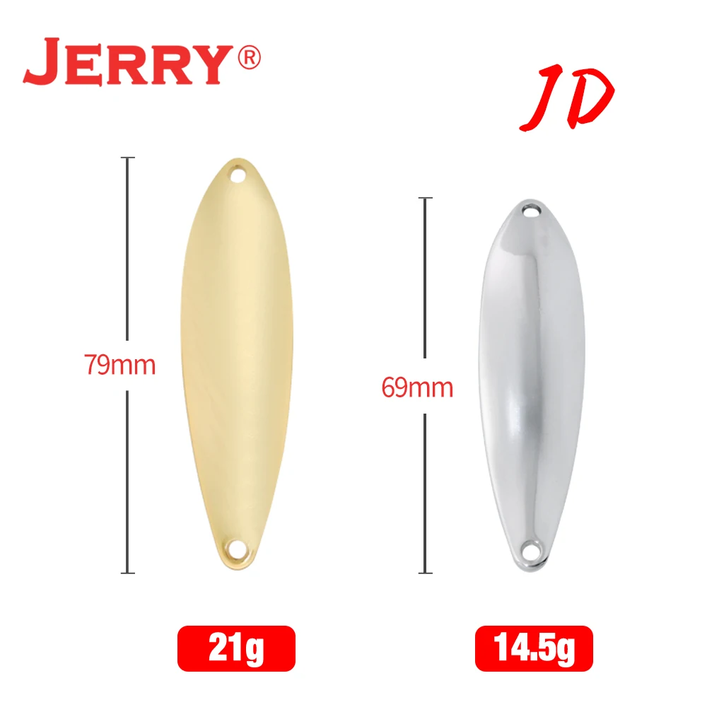 Jerry JD 14,5g 21g cuchara de pesca de lucio de salmón sin pintar, señuelo de pesca de fundición de latón, cebo Artificial para Zander Steelhead - imagen 2