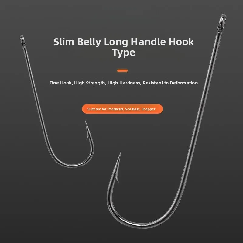 KEARMMING Ganchos de fiing de mango largo Gancho de espada de fiing de banco de mango recto Gancho Kingfi Gancho de lubina con anzuelo Durable Fis... - imagen 3