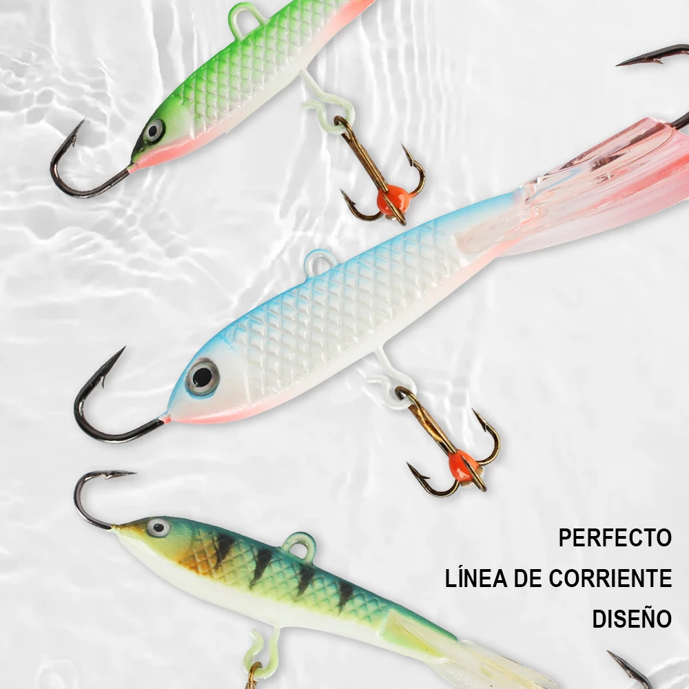 FTK-señuelo equilibrador de Pesca en hielo colorido para invierno, anzuelo de púas a la moda, cebo Artificial duro, aparejos de Pesca, 1 ud. - imagen 3