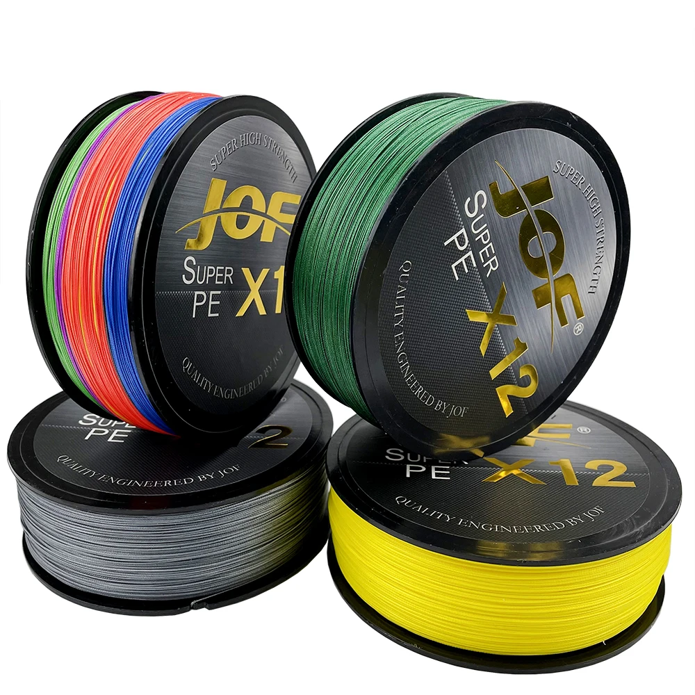 JOF-sedal de pesca trenzado, 12 hebras, 9 hebras, multifilamento PE, superfuerte, línea japonesa, carpa, 100M, 300M, 500M, 20lb-92lb - imagen 2