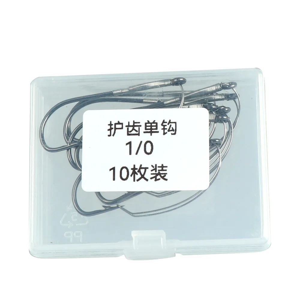 10 unids/caja de anzuelos de pesca locos sin malezas, anzuelo de púas, anzuelos de gusano, anzuelo de acero rico en carbono - imagen 5