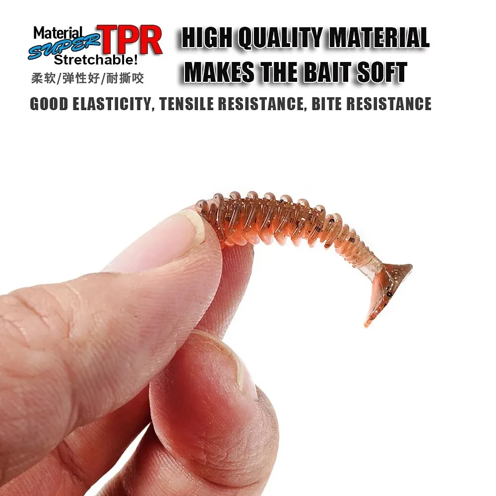 SUNMILE-cebo suave de pesca, cebos artificiales de gusano, 4cm/0,6g, 20 piezas, Wobblers de pesca en roca, Leurre Souple, perca, trucha, lubina - imagen 4