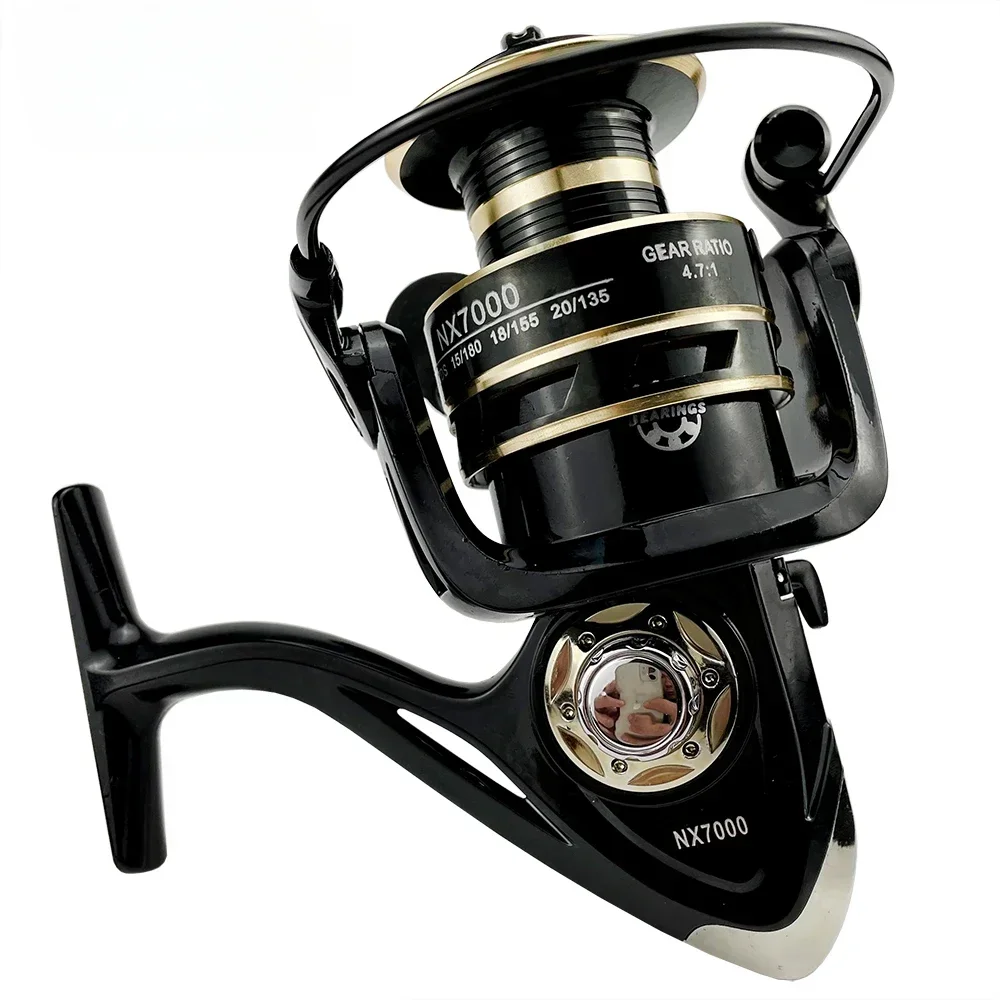 Carrete de pesca giratorio de Metal profundo, señuelo de pesca de carpa, bobina fuerte y suave, Max Drag8-10kg, 2000-7000 - imagen 3