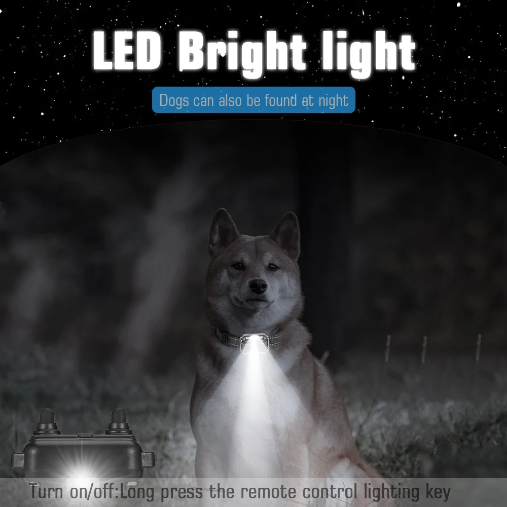 PUPOPAN Collar de choque para perros con control remoto Collar de adiestramiento para perros Collares impermeables recargables con vibración, descarga eléctrica, pitido - imagen 4