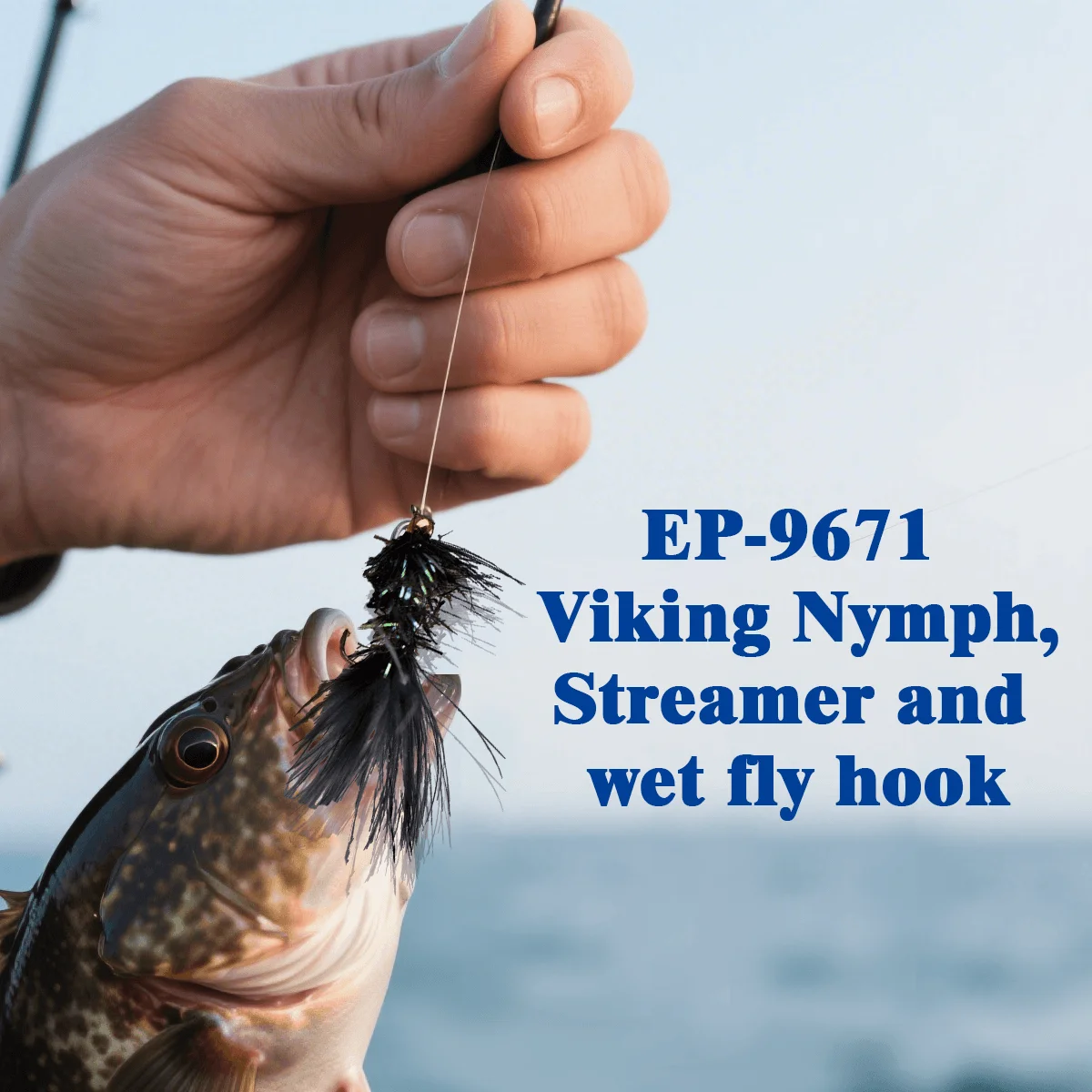 Eupheng 100 Uds EP-9671 serpentina de ninfa vikinga y Micro púa húmeda anzuelos de pesca con mosca clásicos anzuelo de remolque anzuelo de pesca curvado redondo - imagen 4