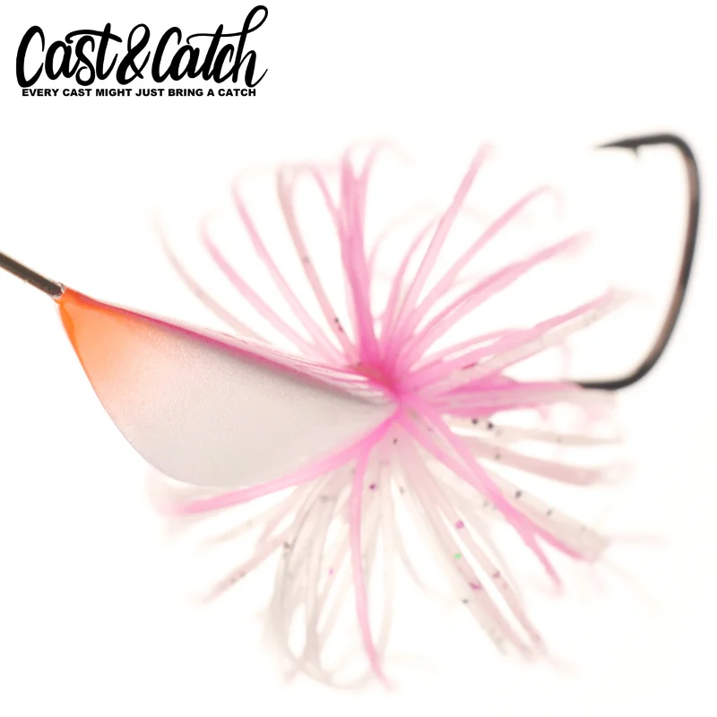 Señuelo de pesca Cast & Catch, cebo de alambre de púas, cebos de Spinnerbait afilados, 5g, 7g con falda y pluma para lubina, perca, Lucio - imagen 3